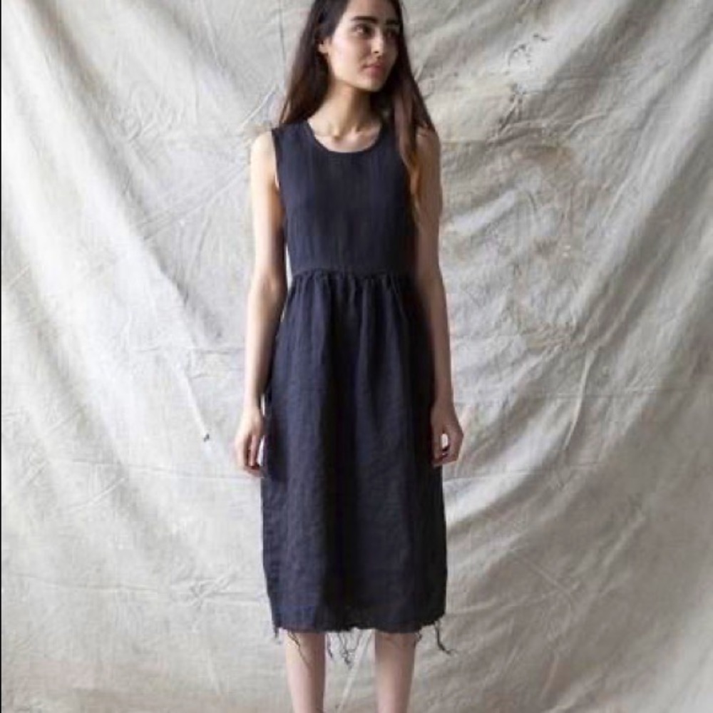 Ovate Irina Dress in black linen